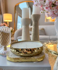 Inspire Me! Home Decor Gold 6 Wick Hammered Candle