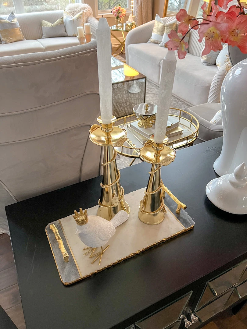 Inspire Me! Home Decor Gold Candle Holder Leaf Design (2 Sizes) 5 Inspire Me! Home Decor Gold Candle Holder Leaf Design (2 Sizes)