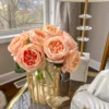 Inspire Me! Home Decor 11.5" Peach Real Touch Garden Rose Bundle