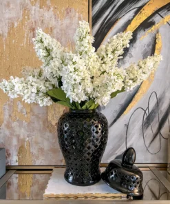 Inspire Me! Home Decor 24" Black Pierced Ginger Jar