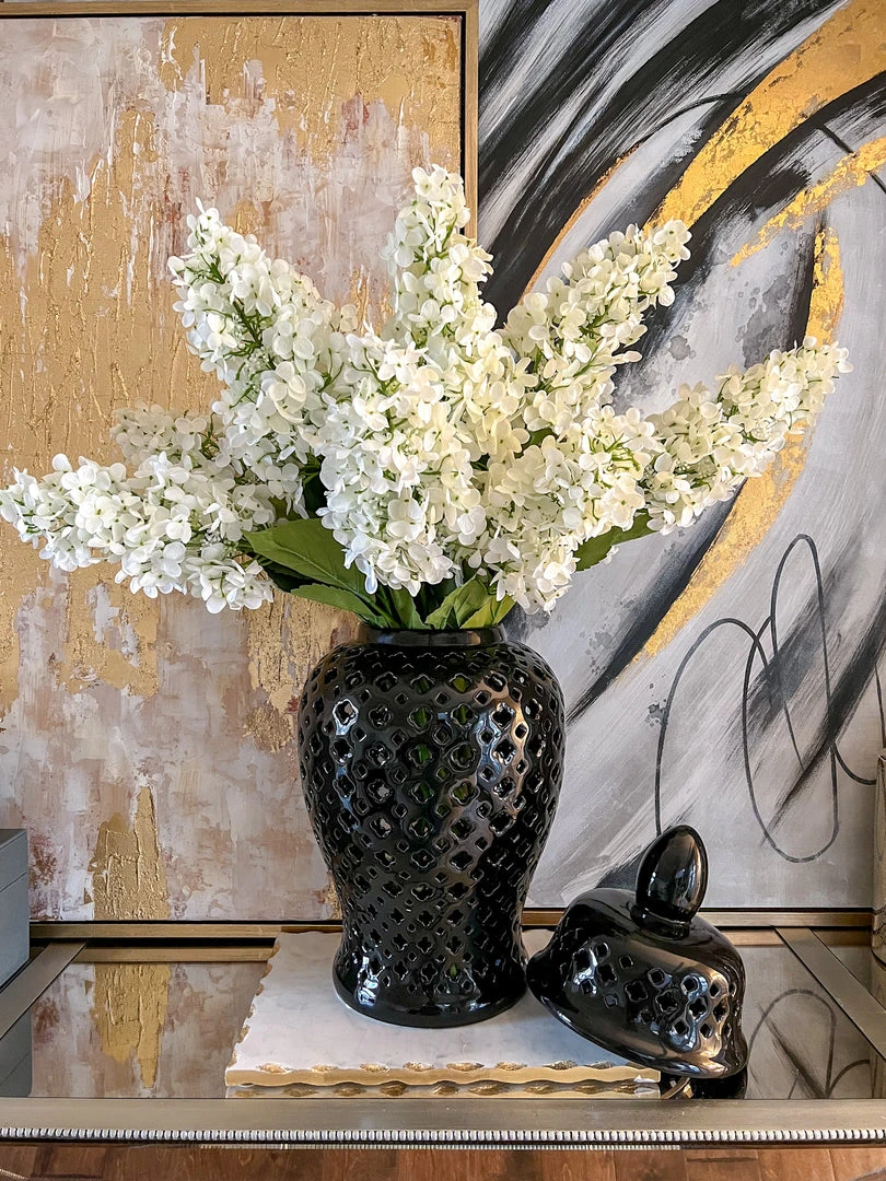 Inspire Me! Home Decor 24" Black Pierced Ginger Jar 3 Inspire Me! Home Decor 24" Black Pierced Ginger Jar