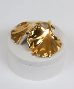 Inspire Me! Home Decor Gold Leaf And White Trinket Box 10 Inspire Me! Home Decor Gold Leaf And White Trinket Box