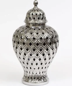 Inspire Me! Home Decor Large Silver Bulbed Ginger Jar