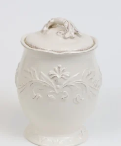 Inspire Me! Home Decor Oversized White Detailed Jars (Set Of 3)