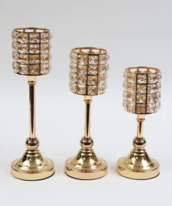 Inspire Me! Home Decor Gold Crystal Candleholders (Set Of 3)