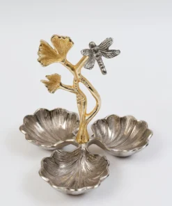 Inspire Me! Home Decor Two-Tone Dragonfly Serving Bowl Gold