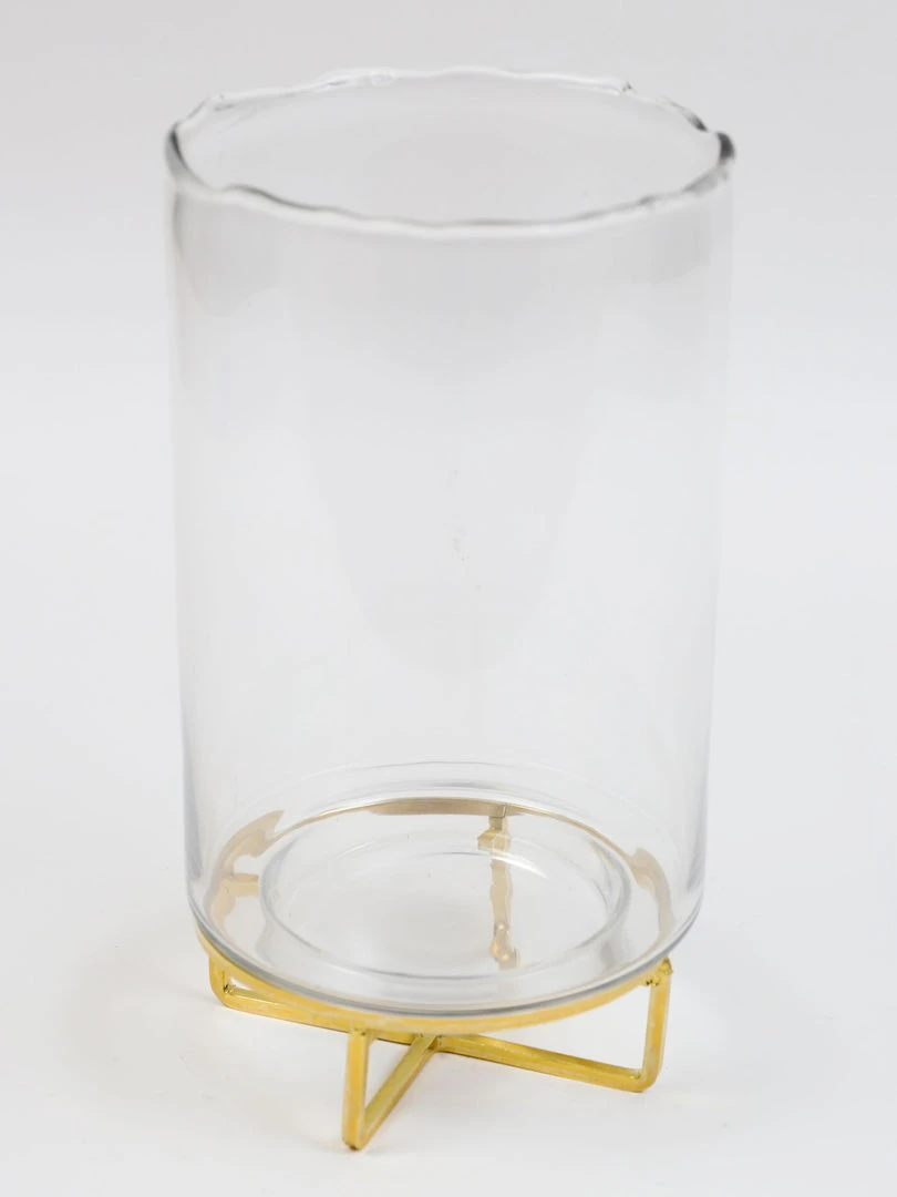 Inspire Me! Home Decor Glass Vase With Gold Base 4 Inspire Me! Home Decor Glass Vase With Gold Base