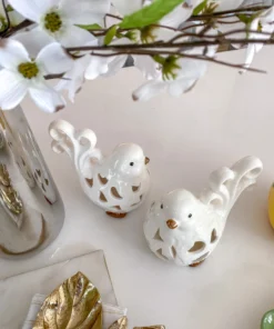 Inspire Me! Home Decor Ornate White Ceramic Bird