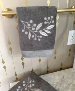 Inspire Me! Home Decor BATHROOM Granite Towel With Leaf & Vine Pattern (3 Sizes) 8 Inspire Me! Home Decor BATHROOM Granite Towel With Leaf & Vine Pattern (3 Sizes)