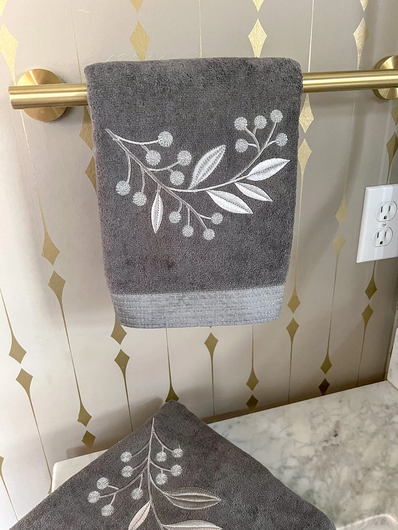 Inspire Me! Home Decor BATHROOM Granite Towel With Leaf & Vine Pattern (3 Sizes) 5 Inspire Me! Home Decor BATHROOM Granite Towel With Leaf & Vine Pattern (3 Sizes)