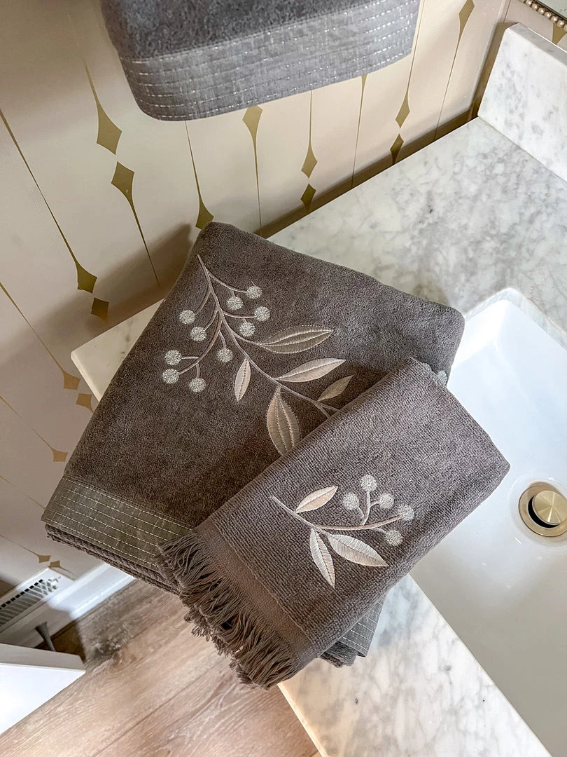 Inspire Me! Home Decor BATHROOM Granite Towel With Leaf & Vine Pattern (3 Sizes) 6 Inspire Me! Home Decor BATHROOM Granite Towel With Leaf & Vine Pattern (3 Sizes)