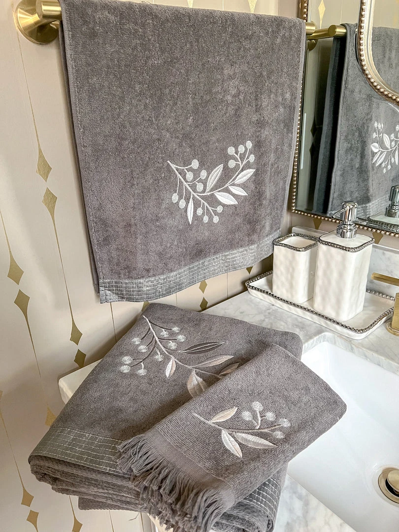 Inspire Me! Home Decor BATHROOM Granite Towel With Leaf & Vine Pattern (3 Sizes) 3 Inspire Me! Home Decor BATHROOM Granite Towel With Leaf & Vine Pattern (3 Sizes)