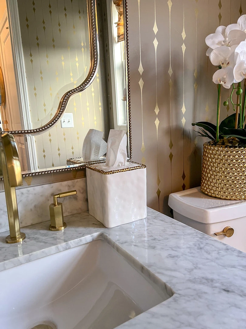 Inspire Me! Home Decor White Beaded Square Tissue Box Cover (2 Colors) 3 Inspire Me! Home Decor White Beaded Square Tissue Box Cover (2 Colors)