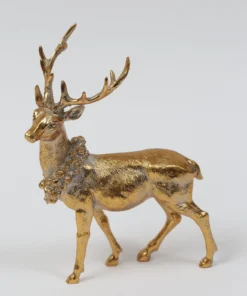 Inspire Me! Home Decor Gold Reindeer With Wreath
