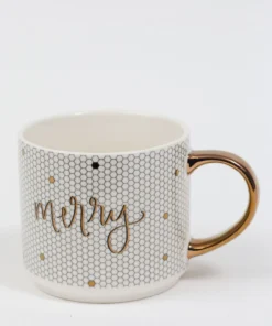 Inspire Me! Home Decor Gold Merry Mosaic Mug