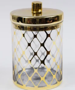 Inspire Me! Home Decor Glass Jar W/ Gold Lid (2 Sizes & 2 Colors)