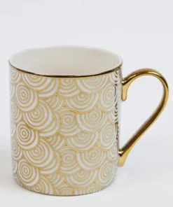 Inspire Me! Home Decor 14 Oz. Detailed Abstract Gold Pattern Print Mugs (6 Designs)