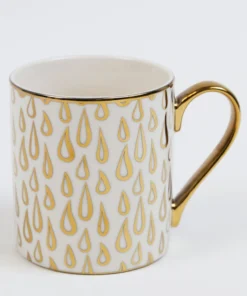 Inspire Me! Home Decor 14 Oz. Detailed Abstract Gold Pattern Print Mugs (6 Designs)