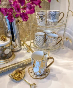 Inspire Me! Home Decor 16 Oz. Abstract Gold Pattern Print Mugs - (6 Designs)