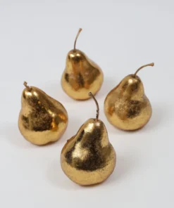 Inspire Me! Home Decor Gold Metallic Decorative Pears (Set Of 4)