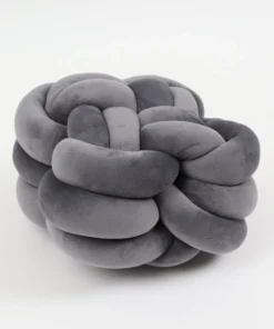 Inspire Me! Home Decor Pillows Gray Velvet Knot Pillow