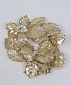 Inspire Me! Home Decor Gold Leaf Candle Wreath