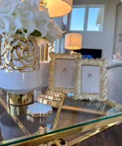 Inspire Me! Home Decor Gold Petal Details Picture Frame (2 Sizes) Picture Frames