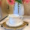 Inspire Me! Home Decor Bone China Gold & White Dotted Cup & Saucer
