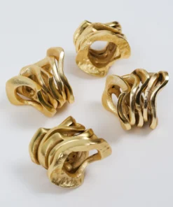 Inspire Me! Home Decor Wavy Stacked Napkin Ring (2 Colors) Gold