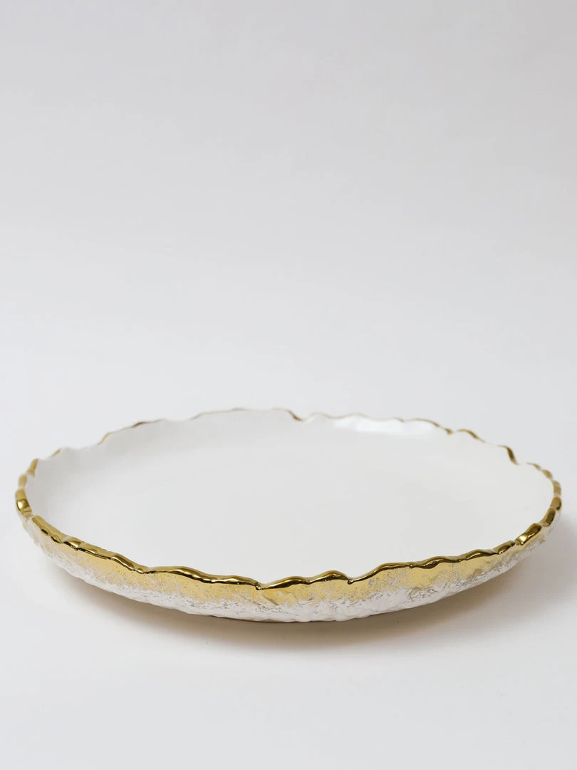 Inspire Me! Home Decor White And Gold Ombre Dinner Set 7 Inspire Me! Home Decor White And Gold Ombre Dinner Set