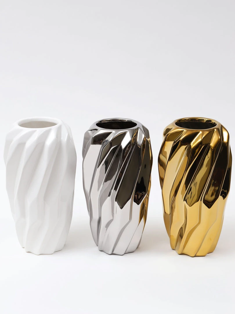 Inspire Me! Home Decor Gold Wavy Design Vase (2 Sizes) " From Pops Of Color Home Collection" 8 Inspire Me! Home Decor Gold Wavy Design Vase (2 Sizes) " From Pops Of Color Home Collection"