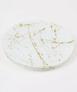 Inspire Me! Home Decor Gold And White Opaque Charger