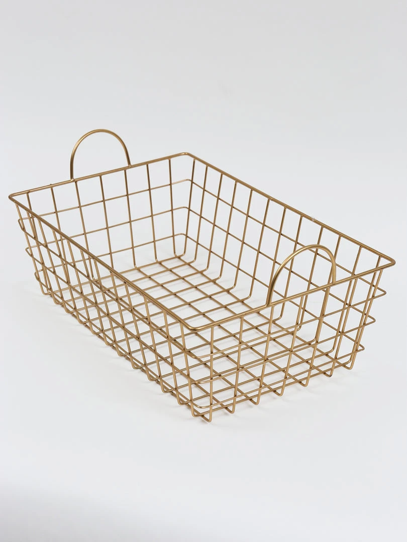 Inspire Me! Home Decor Gold Rectangular Wired Basket (3 Sizes) 5 Inspire Me! Home Decor Gold Rectangular Wired Basket (3 Sizes)