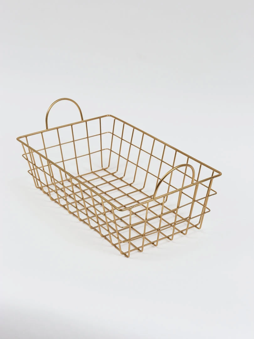 Inspire Me! Home Decor Gold Rectangular Wired Basket (3 Sizes) 6 Inspire Me! Home Decor Gold Rectangular Wired Basket (3 Sizes)