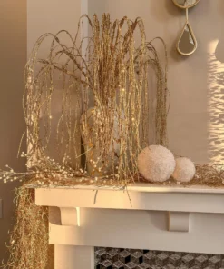 Inspire Me! Home Decor Gold Oversized Beaded White And Pearl Ornament (2 Sizes)