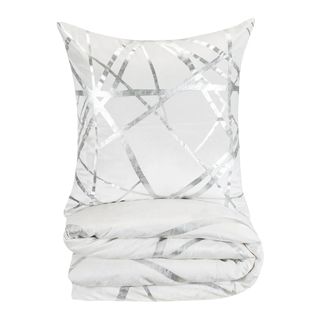 Cloud9d BEDDING Rica Ivory And Silver Duvet (2 Sizes) 4 Cloud9d BEDDING Rica Ivory And Silver Duvet (2 Sizes)