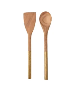 Inspire Me! Home Decor Wood Servers W/ Gold Metal Handles