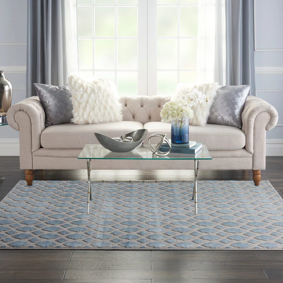 Nourison PILLOWS, RUGS, & THROWS Joli Area Rug - Blue/Grey (2 Sizes) 3 Nourison PILLOWS, RUGS, & THROWS Joli Area Rug - Blue/Grey (2 Sizes)