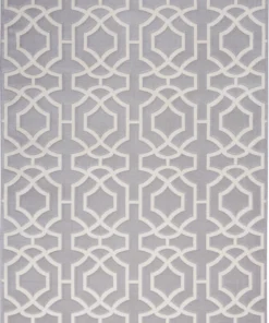 Nourison Joli Area Rug - Grey/White (3 Sizes) PILLOWS, RUGS, & THROWS