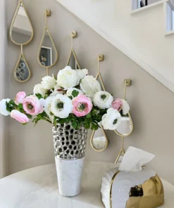 Inspire Me! Home Decor Textured Design Vase With White Marble Base (2 Colors)