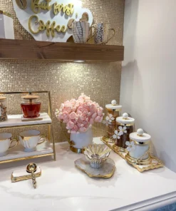 Inspire Me! Home Decor Hammered Glass Canister With White Jeweled Flower Details (3 Sizes) Gold 14 Inspire Me! Home Decor Hammered Glass Canister With White Jeweled Flower Details (3 Sizes) Gold