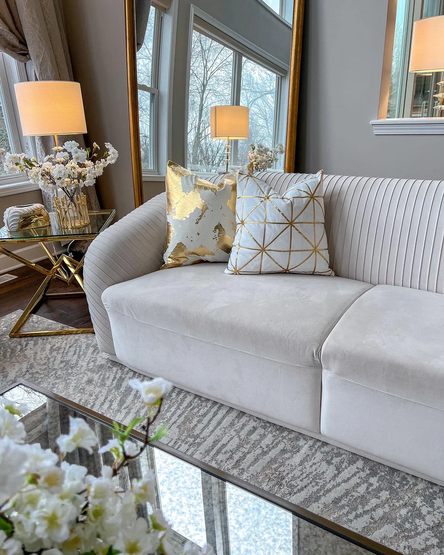 Cloud9d Zara Ivory Gold Pillow - 22" X 22" 5 Cloud9d Zara Ivory Gold Pillow - 22" X 22"