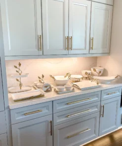 Inspire Me! Home Decor White Ceramic Serving Tray With 4 Bowls And Gold Leaf 10 Inspire Me! Home Decor White Ceramic Serving Tray With 4 Bowls And Gold Leaf