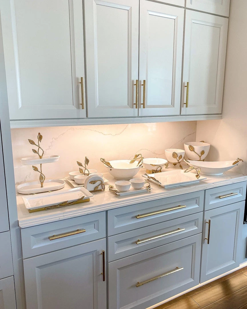 Inspire Me! Home Decor White Ceramic Serving Tray With 4 Bowls And Gold Leaf 6 Inspire Me! Home Decor White Ceramic Serving Tray With 4 Bowls And Gold Leaf