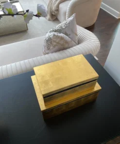 Inspire Me! Home Decor Gold Leaf Lacquer Decorative Box (2 Sizes)