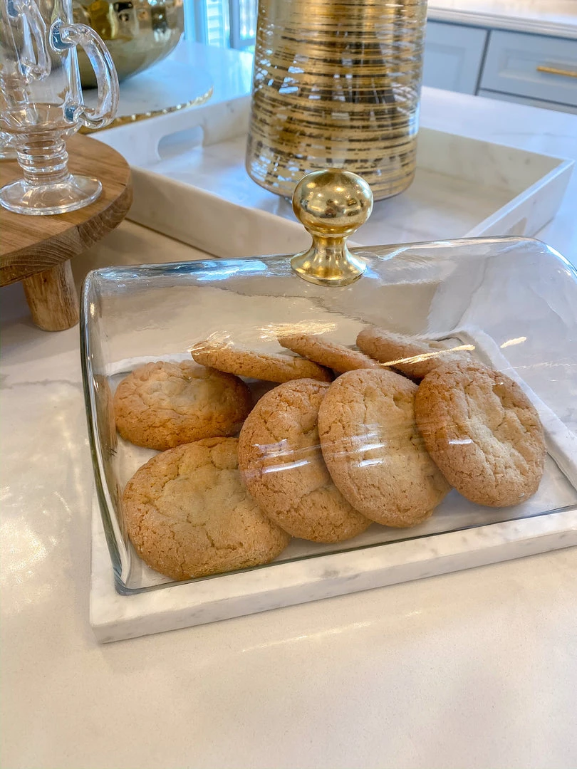 Inspire Me! Home Decor Marble Cake Platter With Metallic Handled Glass Dome (2 Colored Handles) 4 Inspire Me! Home Decor Marble Cake Platter With Metallic Handled Glass Dome (2 Colored Handles)