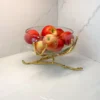 Inspire Me! Home Decor Large Glass Bowl W/ Metal Gold Branch Base 1 Inspire Me! Home Decor Large Glass Bowl W/ Metal Gold Branch Base