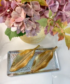 Inspire Me! Home Decor Gold Wavy Leaf Tray