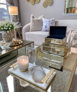 Inspire Me! Home Decor Beige Stone Agate Coasters W/ Gold Edge ( Set Of 4) 13 Inspire Me! Home Decor Beige Stone Agate Coasters W/ Gold Edge ( Set Of 4)