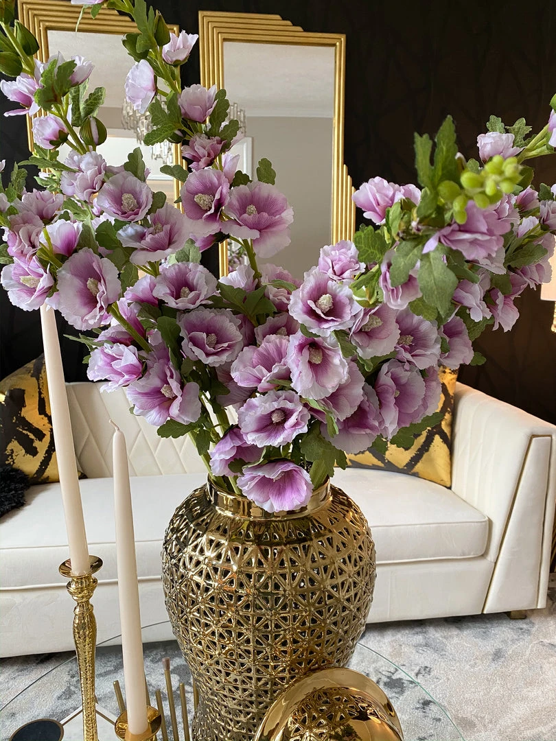 Inspire Me! Home Decor Floral Stems Hollyhock Stem (3 Colors) 12 Inspire Me! Home Decor Floral Stems Hollyhock Stem (3 Colors)